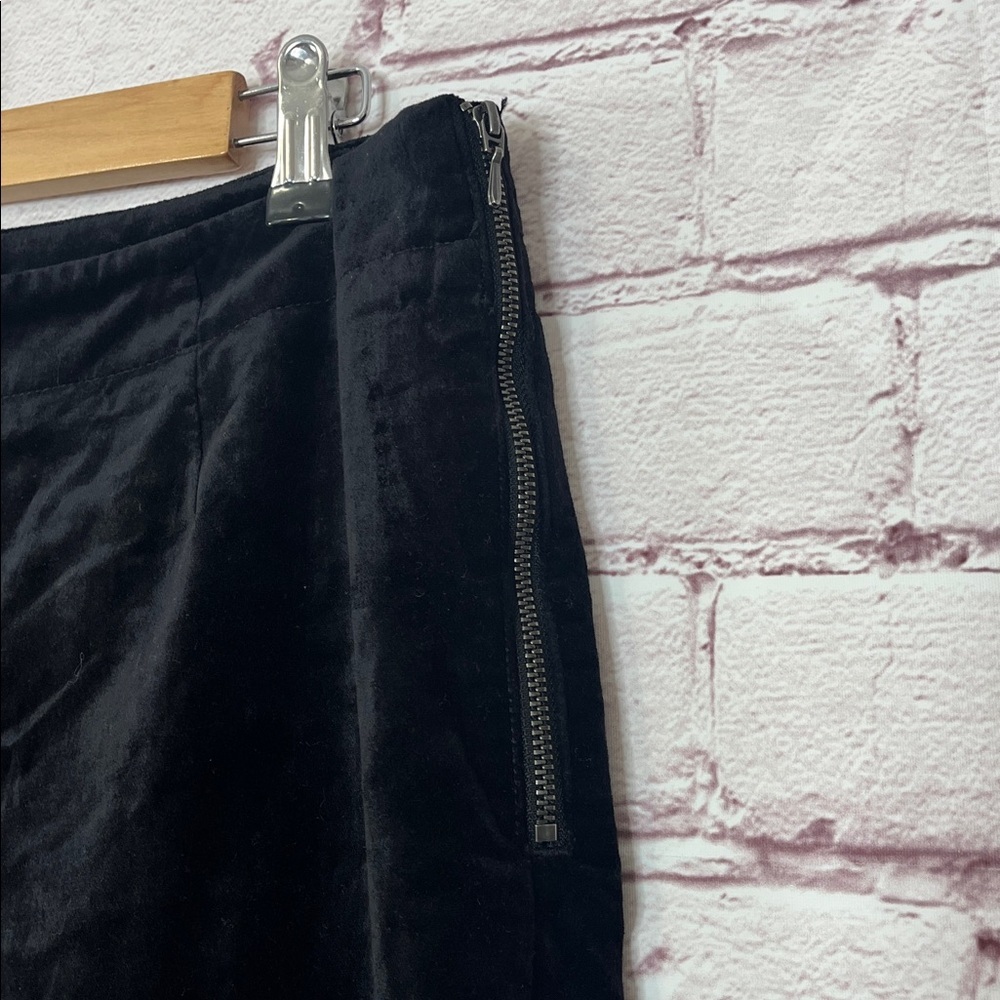 Anthropologie Black Velvet Flare High Waist Trousers Like New Size 10 Tall - Picture 6 of 11